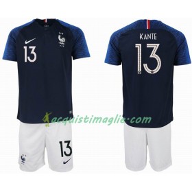 Divisa di Calcio Francia KANTE 13 2 star Bambino Prima Mondiali 2018